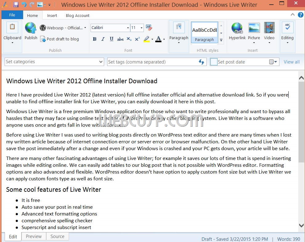 Windows Live Writer