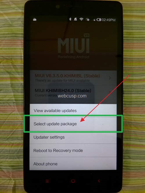 redmi-note-root-select-update-package