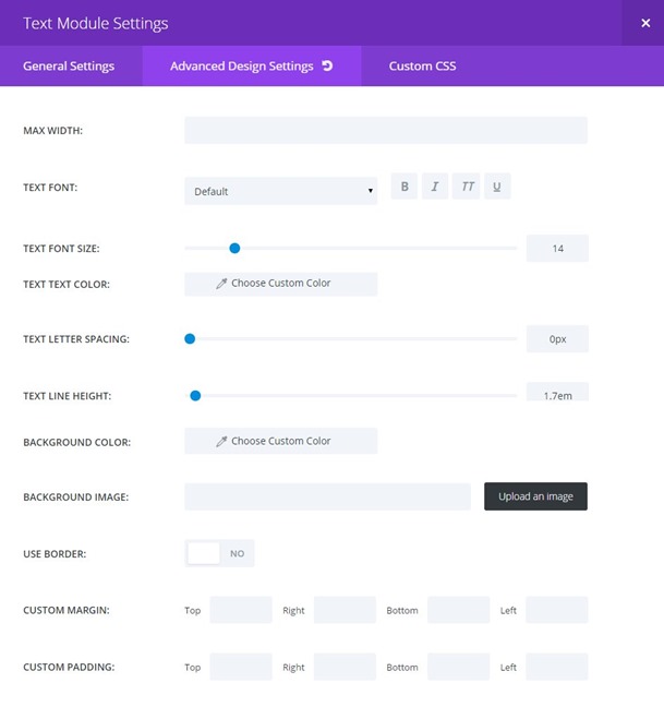 Divi Box Settings