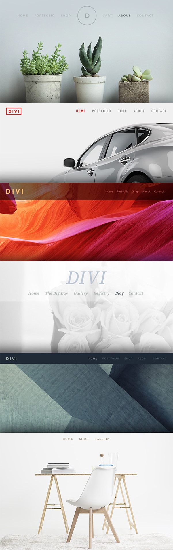 Divi Menu layouts