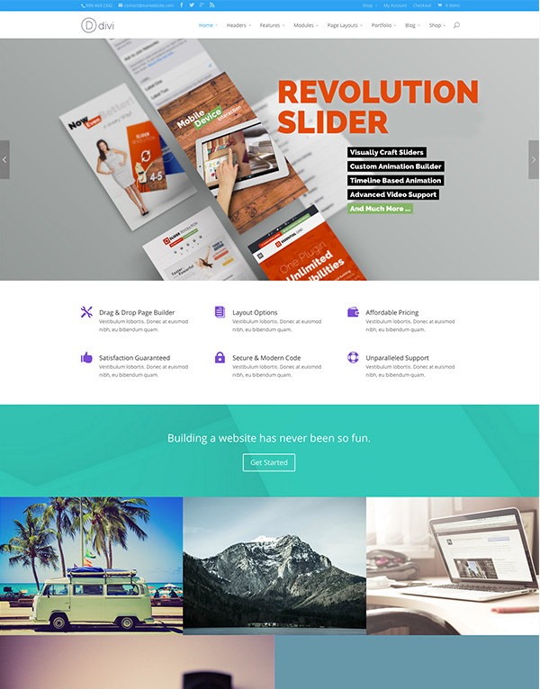 Divi now supports Revolution Slider