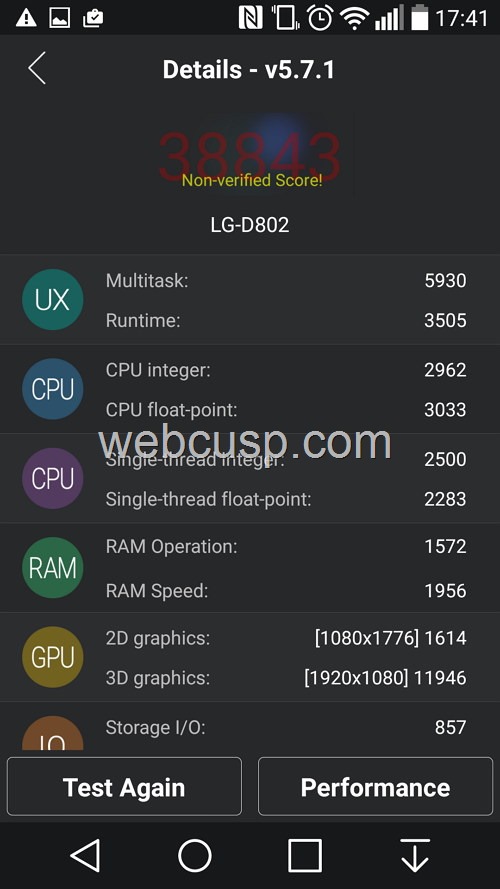 LG G2 Antutu Score on Lollipop