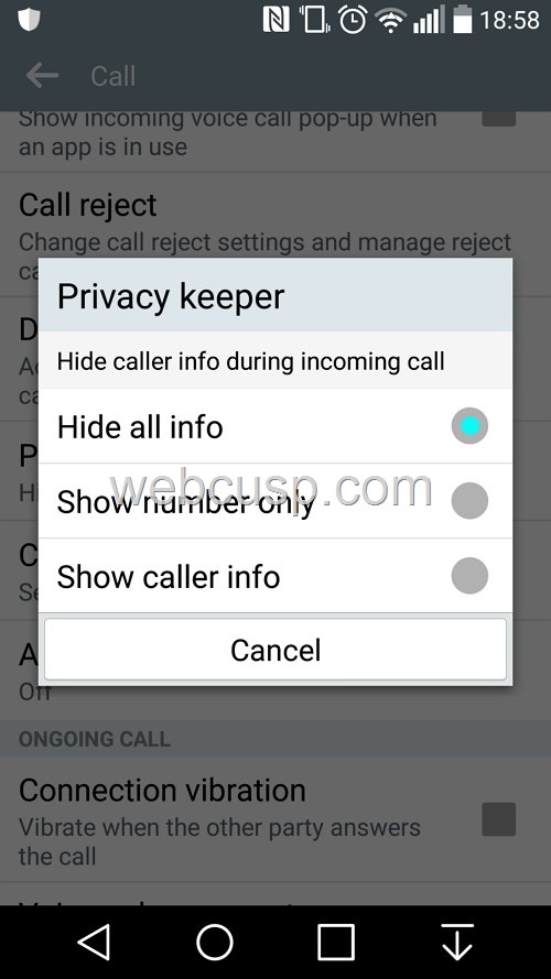 LG G2 Privacy Keeper