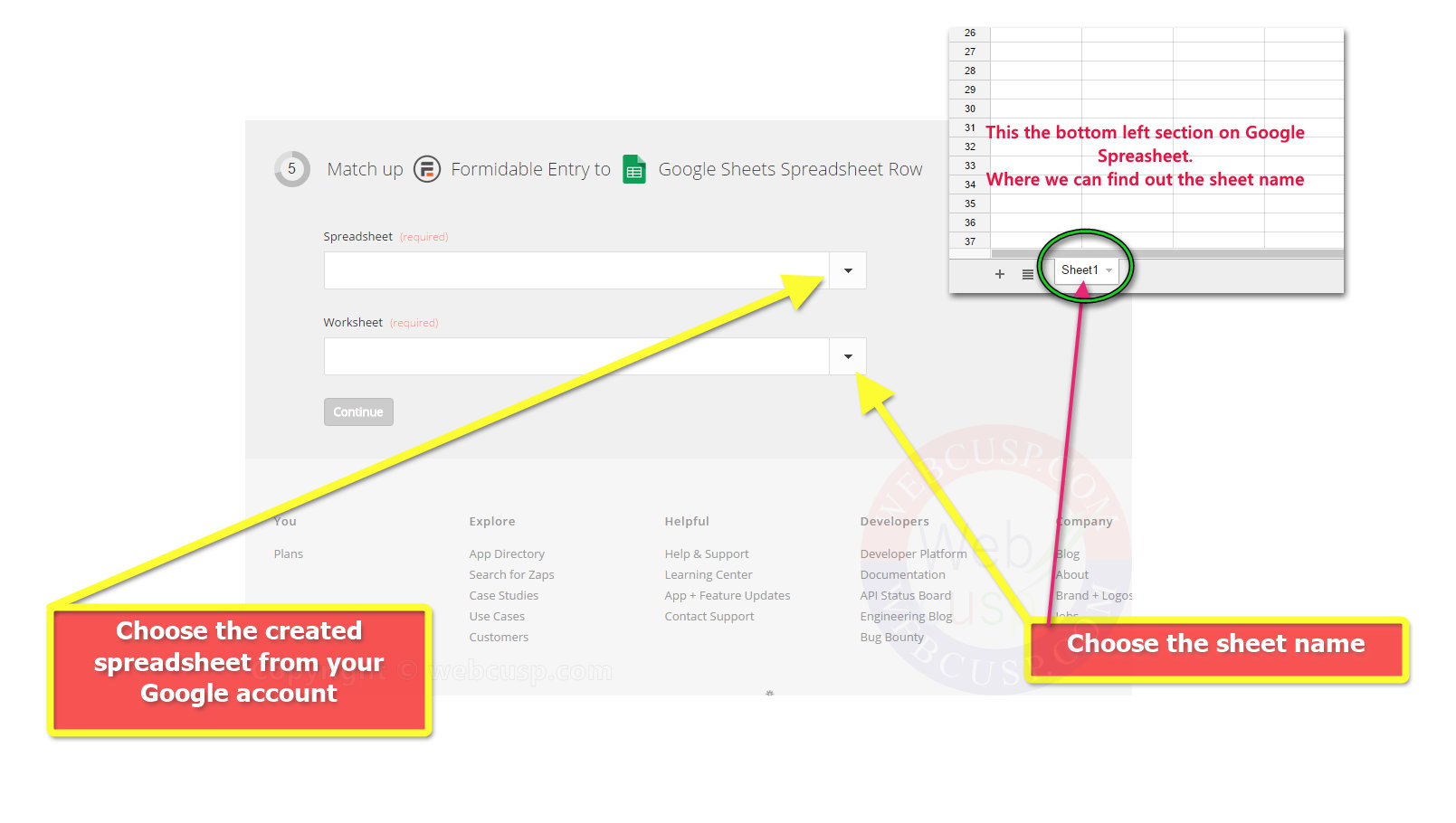 Selecting Google Spreadsheet in zapier1