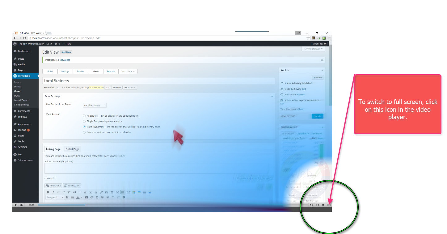 Switch to Full Screen Mode