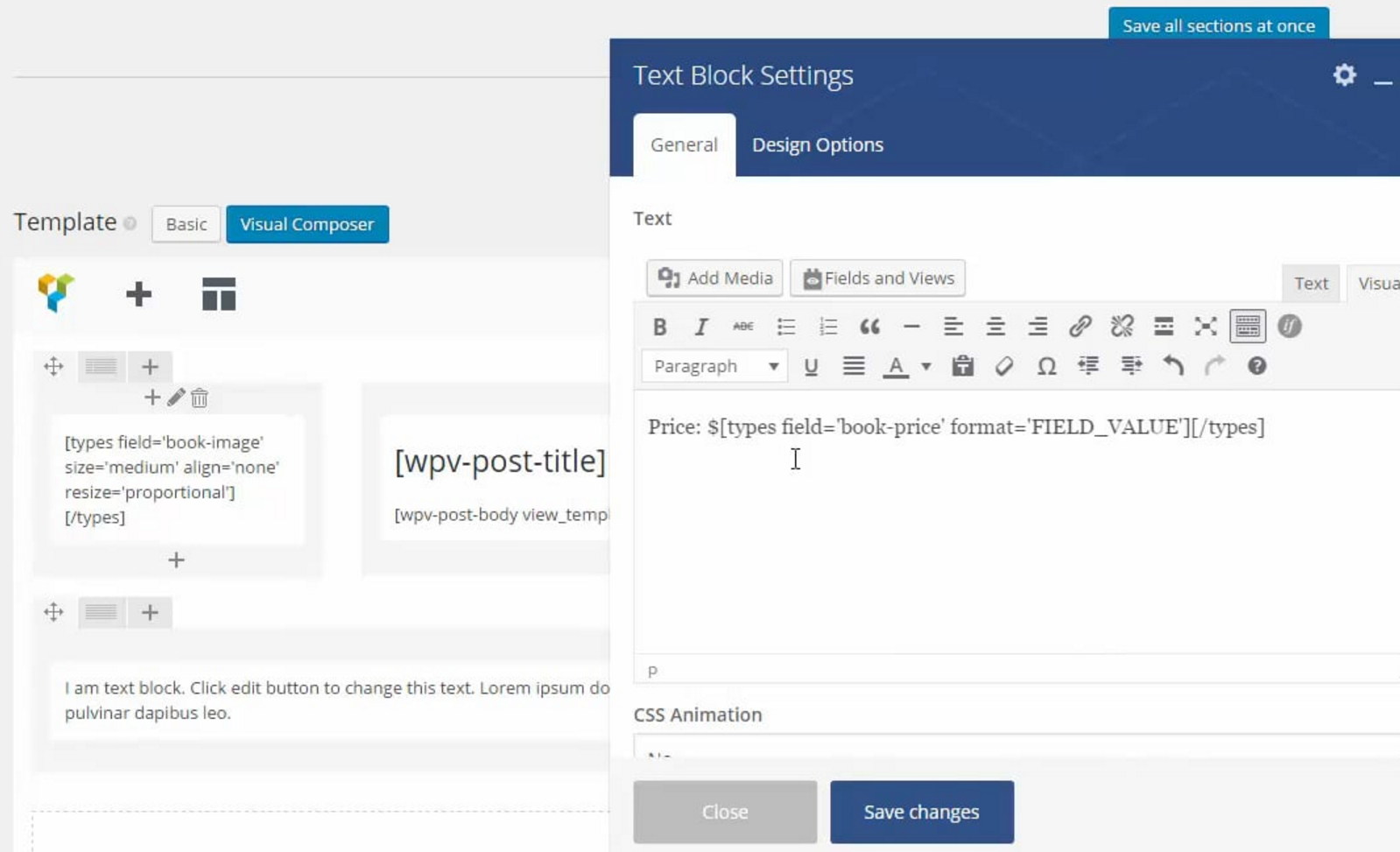 Toolset Visual Composer Integration