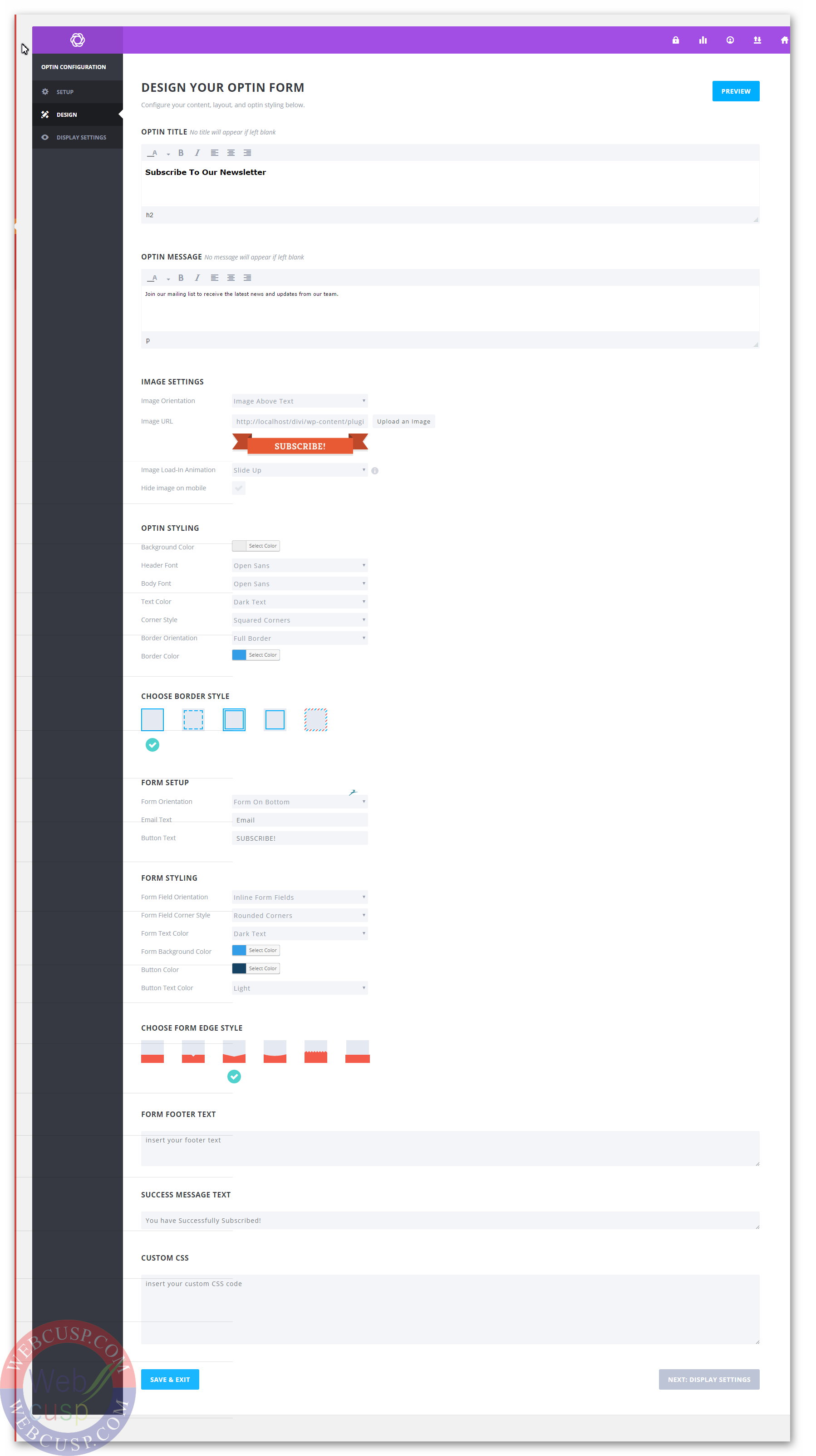 Bloom Optin - Design Customization