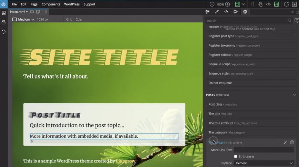 Pinegrow – First Real Desktop WordPress Theme Creator Software
